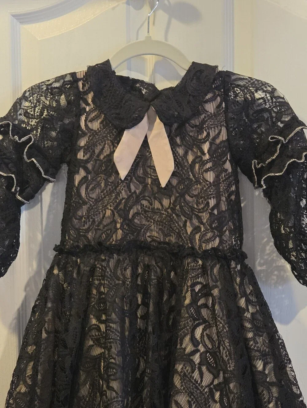 Mia Joy Joyfolie Girls Lace Tiered Ruffle Dress black Steampunk goth Size 5